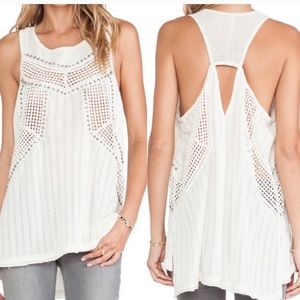 Free People Crochet Beaded Tank - size Small